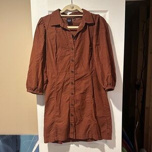 GAP Terracotta Button-Up Dress